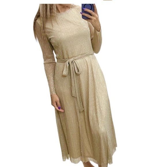 Anne Klein Silver and Gold Dress - Picture 3 of 10